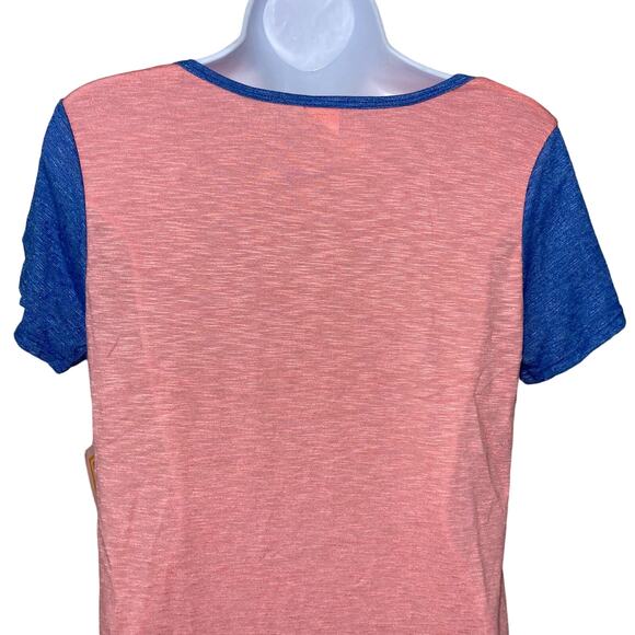 NWT LuLaRoe Pink Classic T Shirt Top Color Block Flowy Short Sleeve Womens Small - Picture 6 of 15